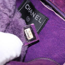 CHANEL Choco Bar Shoulder Bag Mouton Purple Silver CC Auth yk20610A-12