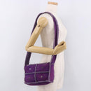 CHANEL Choco Bar Shoulder Bag Mouton Purple Silver CC Auth yk20610A-21