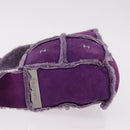 CHANEL Choco Bar Shoulder Bag Mouton Purple Silver CC Auth yk20610A-4