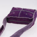 CHANEL Choco Bar Shoulder Bag Mouton Purple Silver CC Auth yk20610A-6