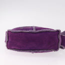 CHANEL Choco Bar Shoulder Bag Mouton Purple Silver CC Auth yk20610A-5