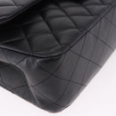 CHANEL Chain Matelasse 25 Shoulder Bag Lamb Skin Black Silver CC Auth yk20611SM-9