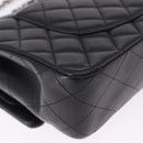 CHANEL Chain Matelasse 25 Shoulder Bag Lamb Skin Black Silver CC Auth yk20611SM-15