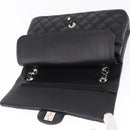 CHANEL Chain Matelasse 25 Shoulder Bag Lamb Skin Black Silver CC Auth yk20611SM-18