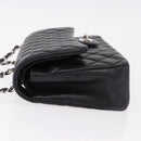 CHANEL Chain Matelasse 25 Shoulder Bag Lamb Skin Black Silver CC Auth yk20611SM-4