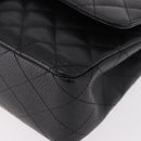 CHANEL Chain Matelasse 25 Bag Caviar Skin Black Silver CC Auth yk20612SM-11