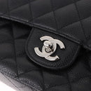 CHANEL Chain Matelasse 25 Bag Caviar Skin Black Silver CC Auth yk20612SM-14