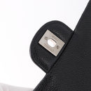 CHANEL Chain Matelasse 25 Bag Caviar Skin Black Silver CC Auth yk20612SM-18