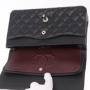 CHANEL Chain Matelasse 25 Bag Caviar Skin Black Silver CC Auth yk20612SM-19
