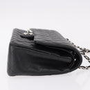 CHANEL Chain Matelasse 25 Bag Caviar Skin Black Silver CC Auth yk20612SM-4