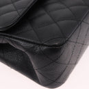 CHANEL Chain Matelasse 25 Bag Caviar Skin Black Silver CC Auth yk20613SM-10