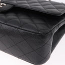 CHANEL Chain Matelasse 25 Bag Caviar Skin Black Silver CC Auth yk20613SM-11