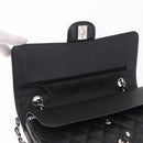 CHANEL Chain Matelasse 25 Bag Caviar Skin Black Silver CC Auth yk20613SM-16