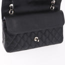 CHANEL Chain Matelasse 25 Bag Caviar Skin Black Silver CC Auth yk20613SM-17