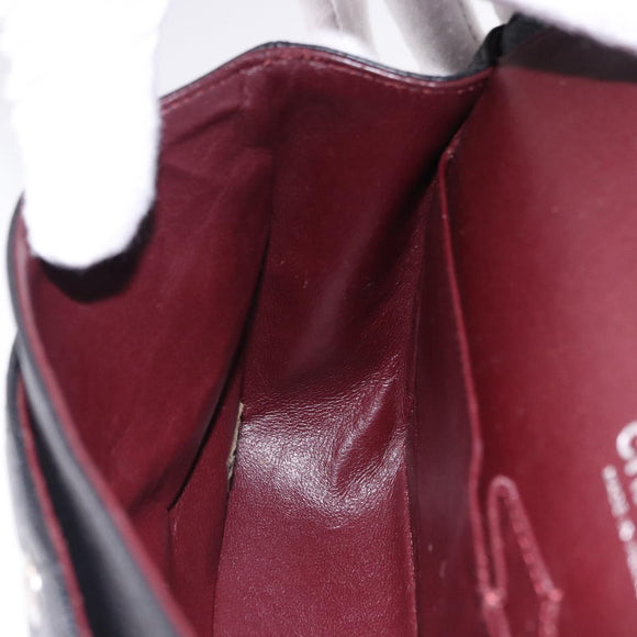 CHANEL Chain Matelasse 25 Bag Caviar Skin Black Silver CC Auth yk20613SM