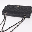 CHANEL Chain Matelasse 25 Bag Caviar Skin Black Silver CC Auth yk20613SM-6