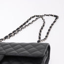 CHANEL Chain Matelasse 25 Bag Caviar Skin Black Silver CC Auth yk20613SM-8