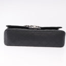 CHANEL Chain Matelasse 25 Bag Caviar Skin Black Silver CC Auth yk20613SM-9