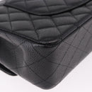 CHANEL Chain Matelasse 25 Shoulder Bag Caviar Skin Black Gold CC Auth yk20614SM-12