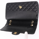 CHANEL Chain Matelasse 25 Shoulder Bag Caviar Skin Black Gold CC Auth yk20614SM-15