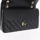 CHANEL Chain Matelasse 25 Shoulder Bag Caviar Skin Black Gold CC Auth yk20614SM-17