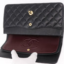 CHANEL Chain Matelasse 25 Shoulder Bag Caviar Skin Black Gold CC Auth yk20614SM-18
