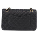 CHANEL Chain Matelasse 25 Shoulder Bag Caviar Skin Black Gold CC Auth yk20614SM-3