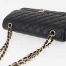 CHANEL Chain Matelasse 25 Shoulder Bag Caviar Skin Black Gold CC Auth yk20614SM-6