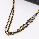 CHANEL Chain Matelasse 25 Shoulder Bag Caviar Skin Black Gold CC Auth yk20614SM-7
