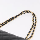 CHANEL Chain Matelasse 25 Shoulder Bag Caviar Skin Black Gold CC Auth yk20614SM-8