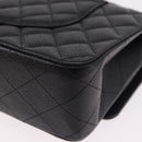 CHANEL Chain Matelasse 25 Shoulder Bag Caviar Skin Black Gold CC Auth yk20615SM-13