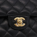 CHANEL Chain Matelasse 25 Shoulder Bag Caviar Skin Black Gold CC Auth yk20615SM-14