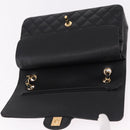 CHANEL Chain Matelasse 25 Shoulder Bag Caviar Skin Black Gold CC Auth yk20615SM-15