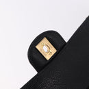 CHANEL Chain Matelasse 25 Shoulder Bag Caviar Skin Black Gold CC Auth yk20615SM-18