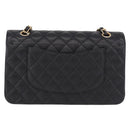 CHANEL Chain Matelasse 25 Shoulder Bag Caviar Skin Black Gold CC Auth yk20615SM-3
