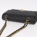 CHANEL Chain Matelasse 25 Shoulder Bag Caviar Skin Black Gold CC Auth yk20615SM-6