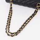 CHANEL Chain Matelasse 25 Shoulder Bag Caviar Skin Black Gold CC Auth yk20615SM-7