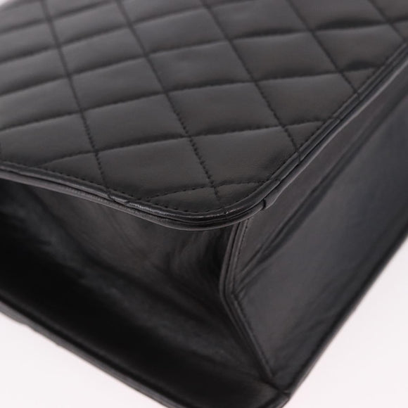 CHANEL Matelasse Chain Shoulder Bag Lamb Skin Black Gold CC Auth yk20616SAM