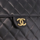 CHANEL Matelasse Chain Shoulder Bag Lamb Skin Black Gold CC Auth yk20616SAM-14