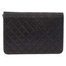 CHANEL Matelasse Chain Shoulder Bag Lamb Skin Black Gold CC Auth yk20616SAM-3