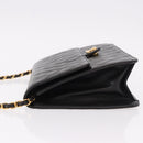 CHANEL Matelasse Chain Shoulder Bag Lamb Skin Black Gold CC Auth yk20616SAM-5