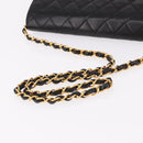 CHANEL Matelasse Chain Shoulder Bag Lamb Skin Black Gold CC Auth yk20616SAM-7