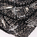 CHANEL beads Chain Matelasse 25 Bag Tweed Black Silver CC Auth yk20617SM-17