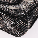 CHANEL beads Chain Matelasse 25 Bag Tweed Black Silver CC Auth yk20617SM-18