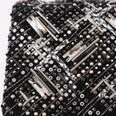 CHANEL beads Chain Matelasse 25 Bag Tweed Black Silver CC Auth yk20617SM-8