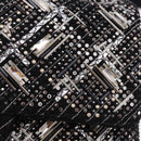 CHANEL beads Chain Matelasse 25 Bag Tweed Black Silver CC Auth yk20617SM-20
