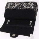 CHANEL beads Chain Matelasse 25 Bag Tweed Black Silver CC Auth yk20617SM-9