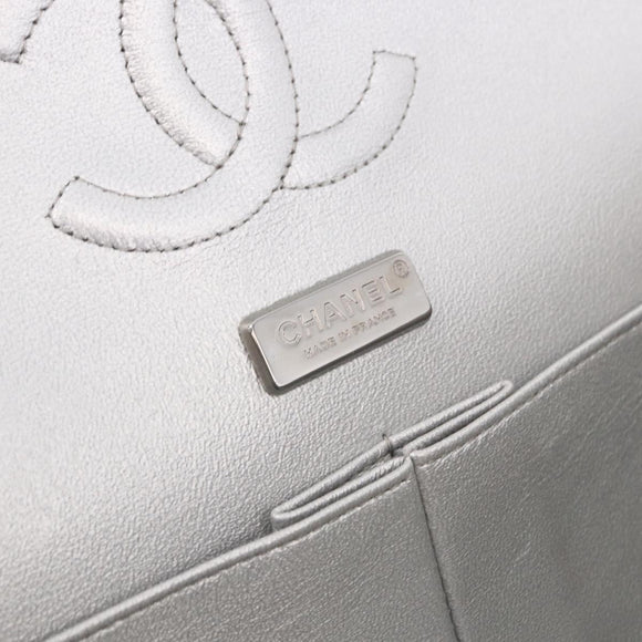 CHANEL beads Chain Matelasse 25 Bag Tweed Black Silver CC Auth yk20617SM