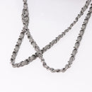 CHANEL beads Chain Matelasse 25 Bag Tweed Black Silver CC Auth yk20617SM-7