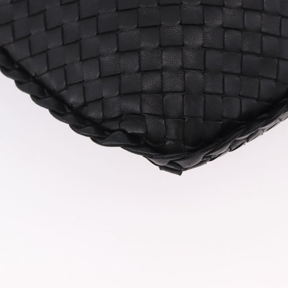 BOTTEGA VENETA INTRECCIATO Bag Leather Black Gold 115653 Auth yk20620SAV